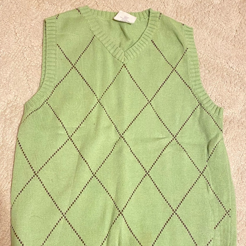 Boys green v-neck sweater vest